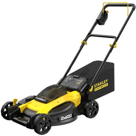 Stanley – Tondeuse à batterie 18V – Largeur de coupe 50 cm – Poignée ergonomique – Cadre en acier – SFMCMW2651BXJ