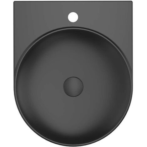 Ravak Yard - Lavabo 41x50 cm, sans trop-plein, trou pour robinet, noir mat XJX0D240002 (1/4)