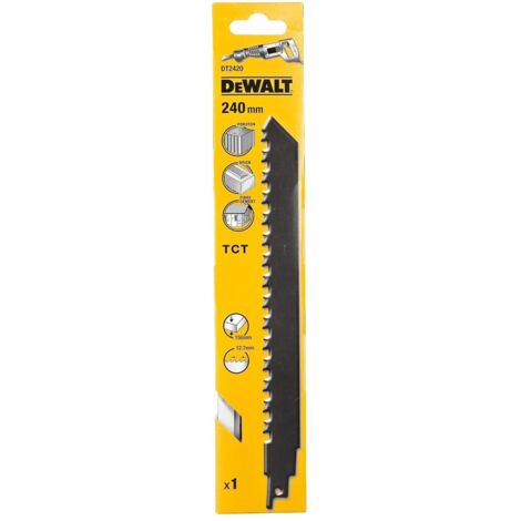 Dewalt – Lame de scie à main 240 mm – 2 TPI pour blocs de construction légers – Découpe béton léger et briques jusqu'à 150 mm (1/5)