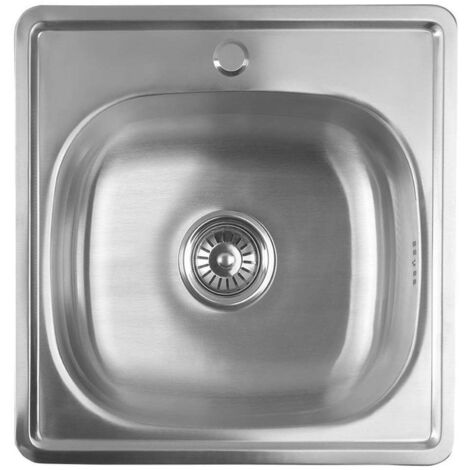 Aqualine - Evier 48x48 cm, acier inoxydable AQ4848B (1/5)