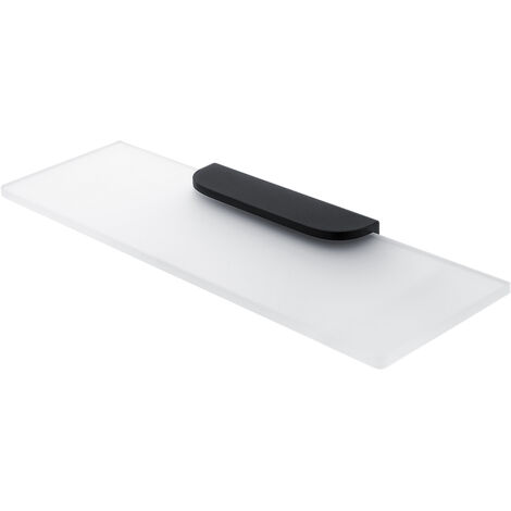 Tablette Verre Satiné L.40 Cm, Avec Fixation Noire Mate, Nikau Nimco (1/4)