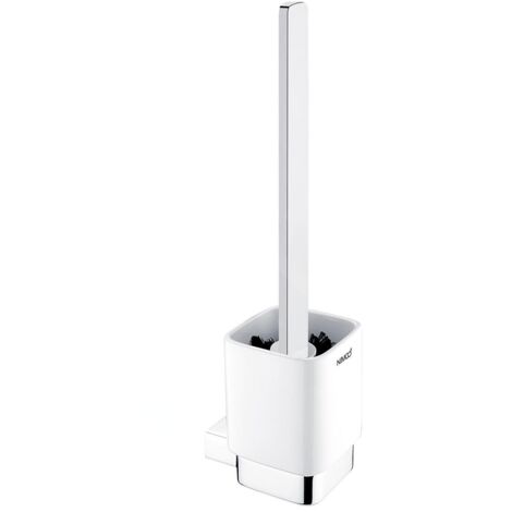 Nimco Kibo - Brosse de toilette murale avec support, céramique blanche/chrome Ki 14094KN-HR-26 (1/2)