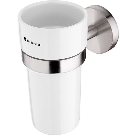 Nimco Unix Porte-brosse à dents en acier inoxydable, coupelle en céramique UNM 13058KN-10 (1/2)