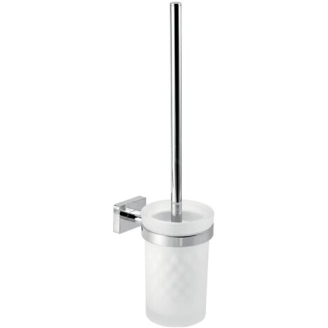 Novaservis Ferro Greta - Brosse WC murale avec support, verre mat/chrome AGR14
