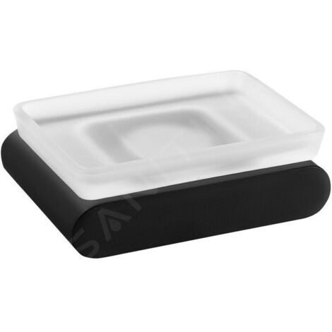 Sapho Flori - Porte-savon avec support, verre dépoli/noir RF002/15 (1/2)