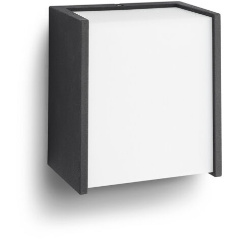 Philips – Applique murale LED Macaw 8718291529378 – Aluminium noir – IP44 pour extérieur – 3W 270lm blanc chaud – Dimensions 130x122x85mm - W544153 (1/10)