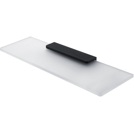 Tablette Verre Satiné L.40 Cm, Avec Fixation Noire Mate, Maya Nimco (1/5)