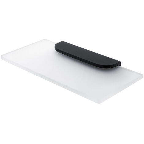 Tablette Verre Satiné L.20 Cm, Avec Fixation Noire Mate, Nikau Nimco (1/4)
