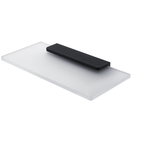 Tablette Verre Satiné L.20 Cm, Avec Fixation Noire Mate, Maya Nimco (1/5)