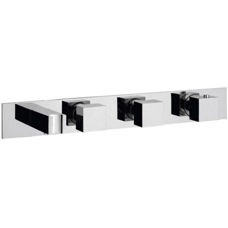 Sapho Mastermax - Mitigeur thermostatique encastré avec pommeau de douche, 2 sorties, chrome MB453 (1/4)