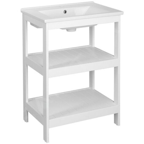 Aqualine Etide - Meuble lavabo 615x850x440 mm, blanc mat ET610 (1/5)