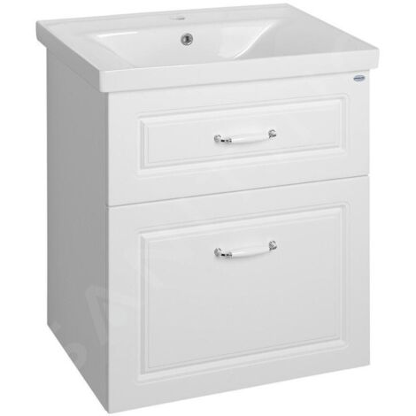 Aqualine Favolo - Meuble lavabo 615x725x440 mm, 2 tiroirs, blanc mat FV265 (1/5)