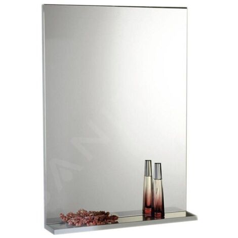 Aqualine Beta - Miroir 400x700 mm, avec étagère, verre/blanc 57395 (1/4)