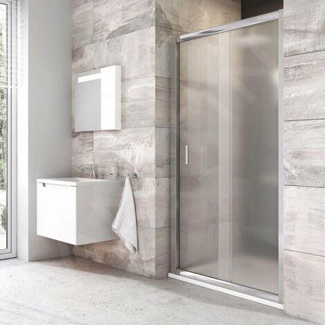 Ravak Blix - Porte de douche en deux parties BLDP2-100, 970-1010 mm, aluminium brillant/verre Grape 0PVA0C00ZG (1/5)