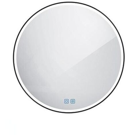 Nimco - Miroir avec éclairage LED, diamètre 60 cm, touches tactiles, noir ZPC 28000RVX-90 (1/5)