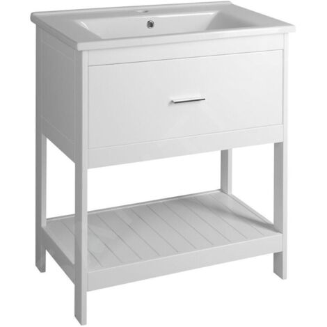Aqualine Etide - Meuble lavabo 715x850x440 mm, 1x tiroir, blanc mat ET725 (1/5)