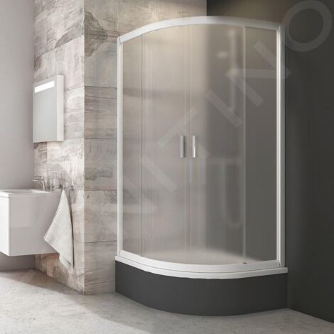 Ravak Blix - Cabine de douche carrée en quatre parties BLCP4-90 Sabina, 880-900 mm, blanc/verre Grape 3B270140ZG (1/5)