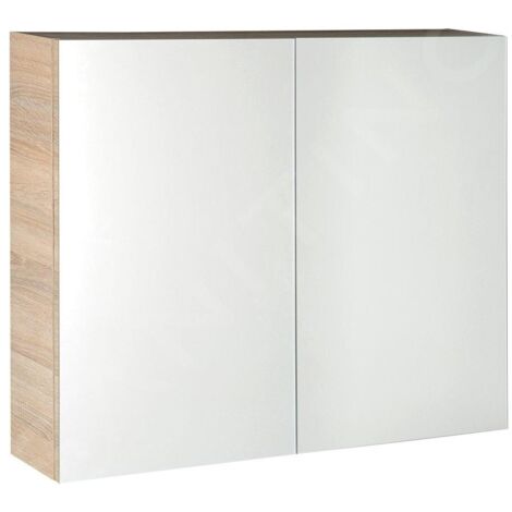 Aqualine Vega - Armoire de toilette, 800x700x180 mm, chêne platine VG880 (1/5)