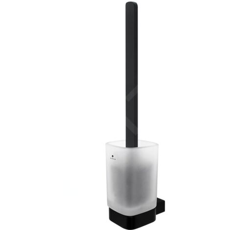 Nimco Kibo - Brosse de toilette murale avec support, verre dépoli/noir mat Ki-14094CN-HR-90 (1/2)