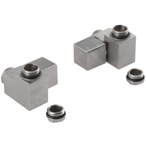 Sapho Cube Combi - Jeu de raccordement de robinets, d'angle, manuel, inox brossé CP562S (1/2)