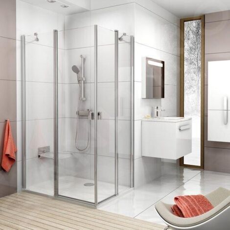 Ravak Chrome - Porte de douche CRV2-90, 880-900 mm, aluminium brillant/verre transparent 1QV70C00Z1 (1/5)