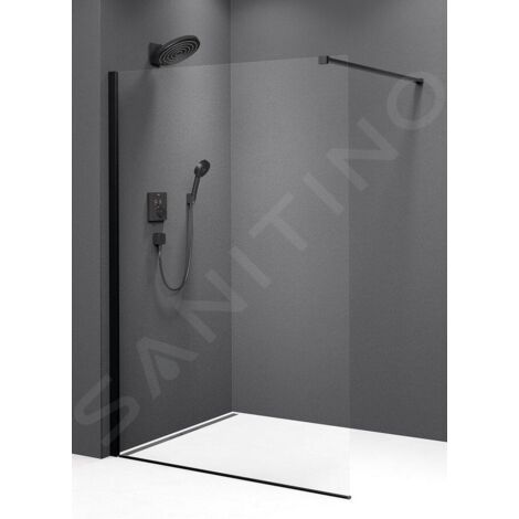 Polysan Modular Shower - Paroi de douche 800 x 2000 mm, verre clair/noir mat MS1-80B (1/5)