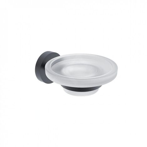 Nimco Unix - Porte-savon avec support, verre dépoli/noir mat UNC 13059W-90 (1/2)