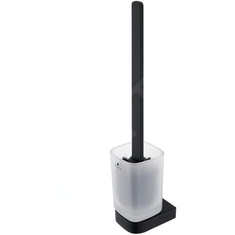 Nimco Nikau - Brosse de toilette murale avec support, verre dépoli/noir mat NKC 30094CN-HR-90 (1/2)