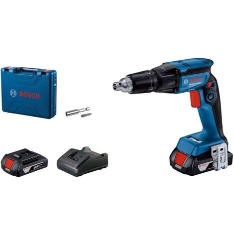 Bosch – Visseuse à plaques de plâtre sans fil 12V – 2 batteries 2.0Ah – Chargeur rapide GAL 18V-20 – 4500 tr/min – SKU 6019K7020