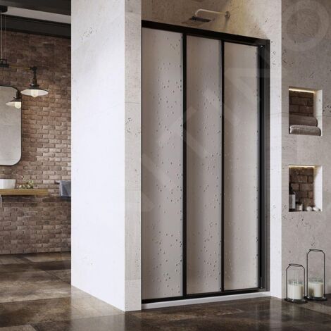 Ravak Supernova - Porte de douche en trois parties ASDP3-120, 1170-1210 mm, noir/Pearl 00VG03R211 (1/4)
