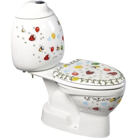 Sapho Kid - WC enfant à poser avec réservoir, évacuation verticale, imprimé en couleur CK301.400.0F