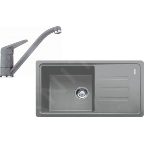 Franke - Kit de cuisine G121, évier en fragranit BSG 611-78/39, pierre grise + robinet FC 9541.084, chrome/pierre grise 114.0441.176 (1/4)