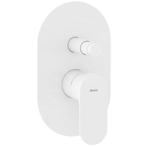 Ravak Eleganta - Mitigeur encastré 2 sorties, avec corps d’encastrement, blanc mat X070261