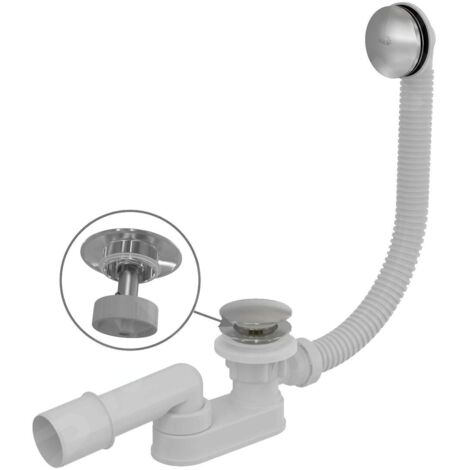 Alca - Kit vidange et trop-plein baignoire, longueur 570 mm, Click-Clack, chromé A507CKM (1/3)