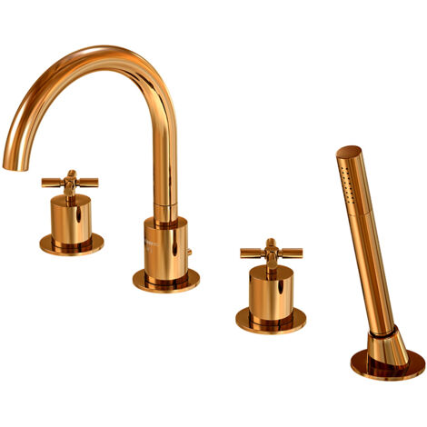 Steinberg 250 - Robinet pour rebord de baignoire, installation à 4 trous, or rose 250 2400 RG (1/5)