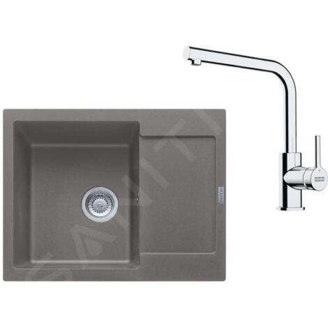 Franke - Set de cuisine G257ŠK, évier en fragranit MRG 611-62 + robinet FS 3230.031, gris pierre / chrome 114.0700.716 (1/4)
