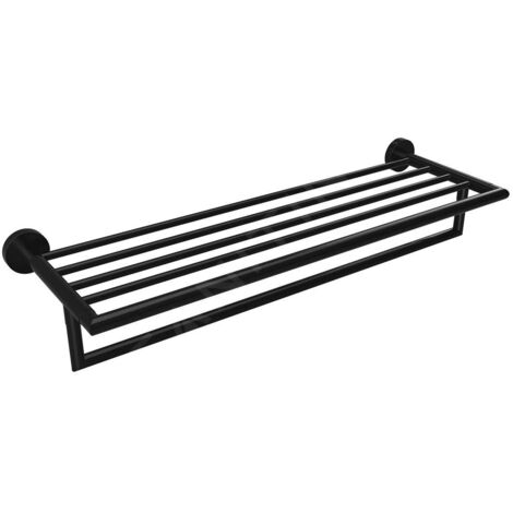 Sapho X-Round - Étagère avec porte-serviettes, longueur : 55 cm, noir XR421B (1/2)