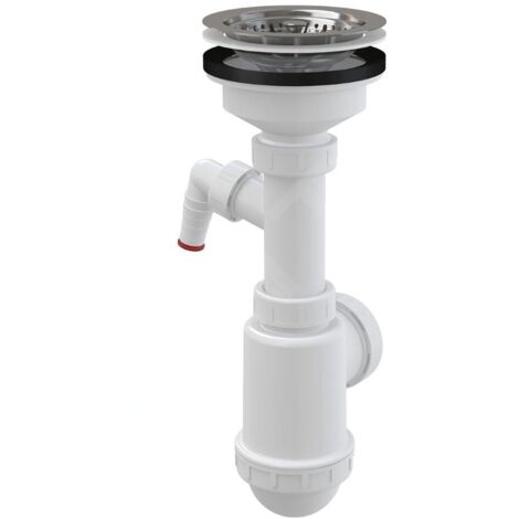 Alcadrain Siphons - Siphon pour évier, avec raccord, en plastique A446P-DN50/40 (1/2)