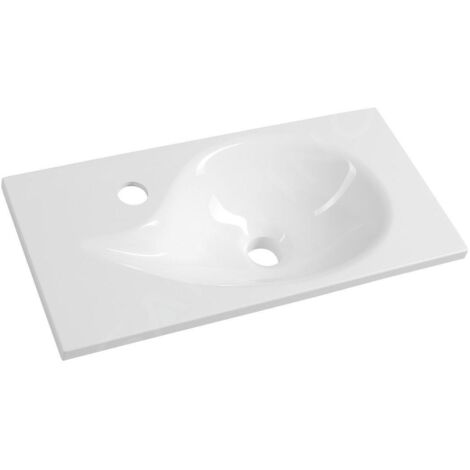 Sapho Lavabos - Lave-mains Minos 505x250 cm, sans trop-plein, trou pour robinetterie à gauche, blanc 10053