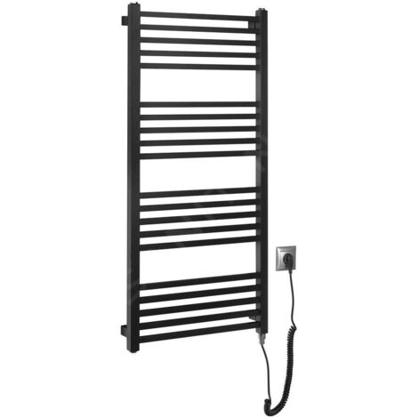 Sapho Metro-E - Sèche-serviettes 50x106 cm, 400 W, noir mat ME410B (1/3)