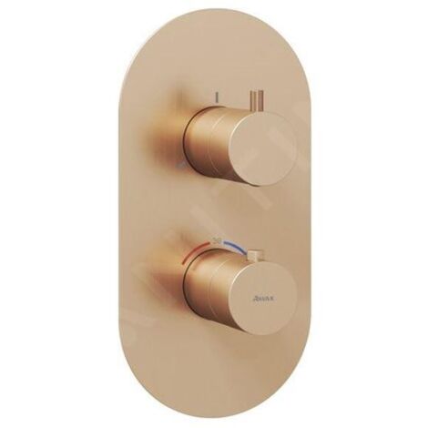 Ravak Espirit - Mitigeur thermostatique encastré pour 3 appareils, or rose brossé X070363 (1/3)