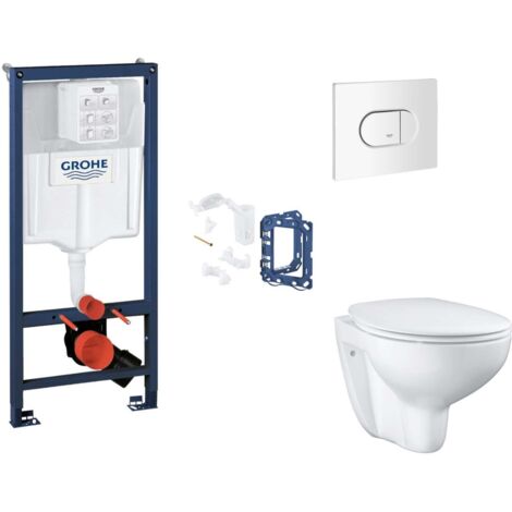 Grohe Rapid SL - Set bâti-support, cuvette, abattant SoftClose et plaque de déclenchement Arena Cosmopolitan et kit pour insertion de tablette, blanc alpin SANI11BB3147 (1/5)