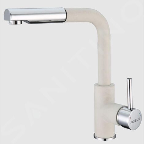 Alveus Siros - Mitigeur d'évier avec bec extractible, arctique / inox 1129046 (1/4)