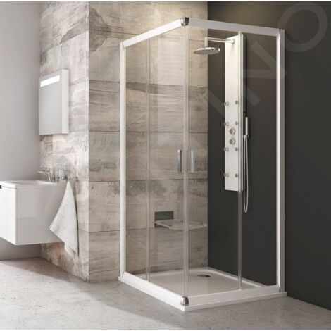 Ravak Blix - Cabine de douche 4 éléments BLRV2-80, 780-800 mm, blanc/verre clair 1LV40100Z1 (1/5)