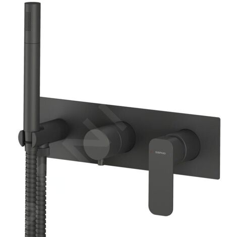 Sapho Spy - Mitigeur encastré 2 sorties, avec corps d’encastrement, noir mat PY52/15 (1/2)