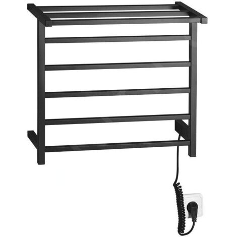 Sapho Chauffage - Séchoir électrique de serviettes Elzor 500x470 mm, 60 W, noir mat EB510 (1/5)