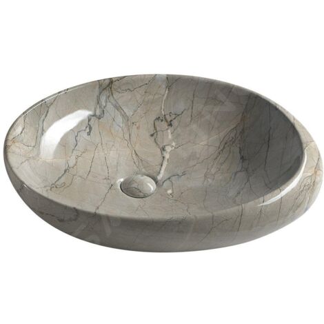 Sapho Dalma - Vasque à poser 680x440 mm, sans trop-plein, sans trou pour robinet, grigio MM313 (1/4)