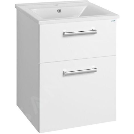 Aqualine Vega - Meuble lavabo 515x726x436 mm, 2x tiroir, blanc VG053 (1/5)
