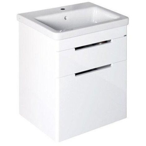 Sapho Ella - Meuble lavabo 565x650x430 cm, 2 tiroirs, blanc EL062-3030 (1/5)