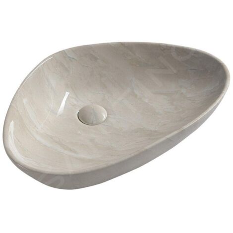 Sapho Dalma - Vasque à poser 585x390 mm, sans trop-plein, sans trou pour robinet, gris MM227 (1/5)